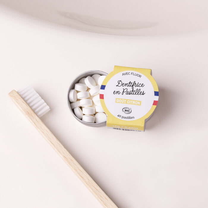 dentifrice solide en pastille citron